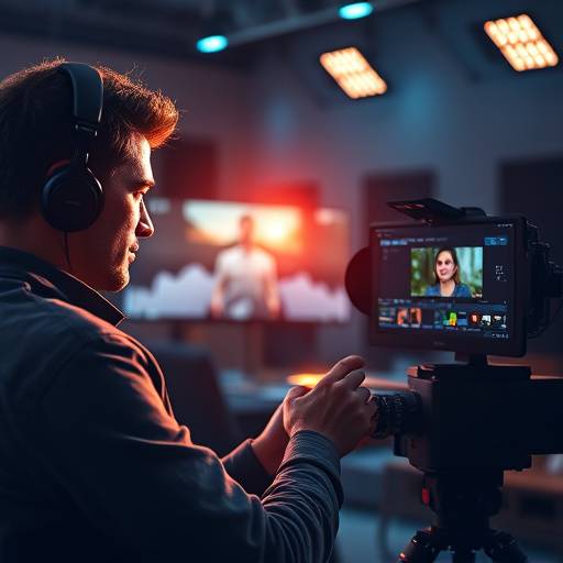Image of an editor working on a video project in a professional post-production suite.