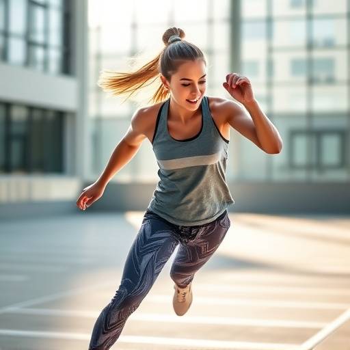Still image from a commercial video showcasing a new line of athletic wear.